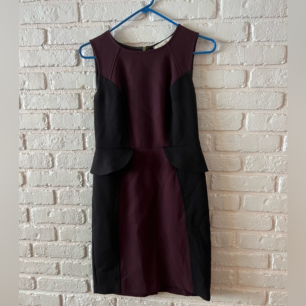 Ann Taylor Loft color block peplum dress size 0